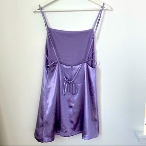 Silence Noise Lavander Satin Open Back Dress SizeS